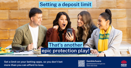 Online sports betting - landscape screen - deposit limit tile